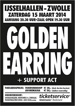 Golden Earring show poster March 15, 2014 Zwolle - IJsselhallen